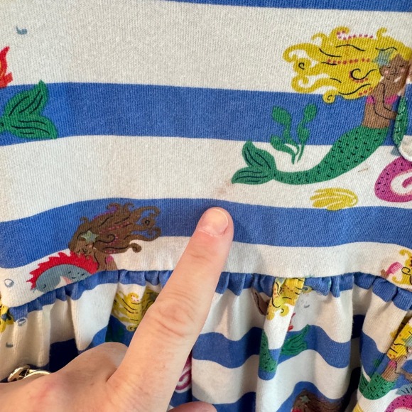 Mini Boden Girls Dress Bundle Lot of 4 Size 5-6Y Animals Mermaids Stripes Cats - Picture 9 of 14